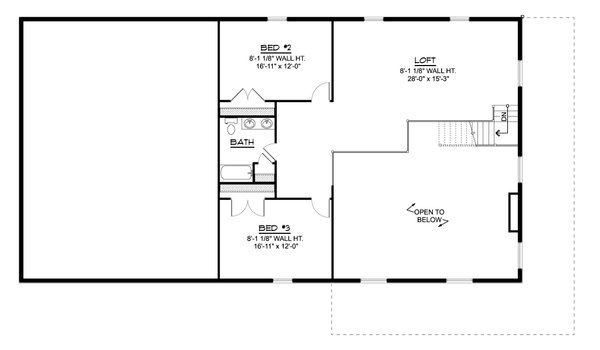 Architectural House Design - Barndominium Floor Plan - Upper Floor Plan #1064-162