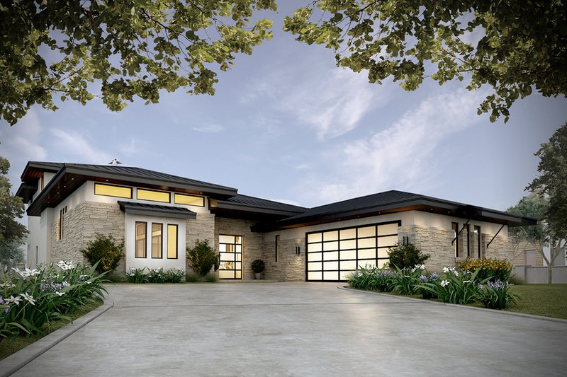 Dream House Plan - Exterior - Front Elevation 3 for Contemporary House Plan #935-14 - 4 bed, 4 bath