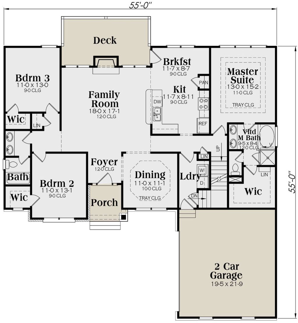 Traditional Style House Plan - 3 Beds 2 Baths 1732 Sq/Ft Plan #419-145