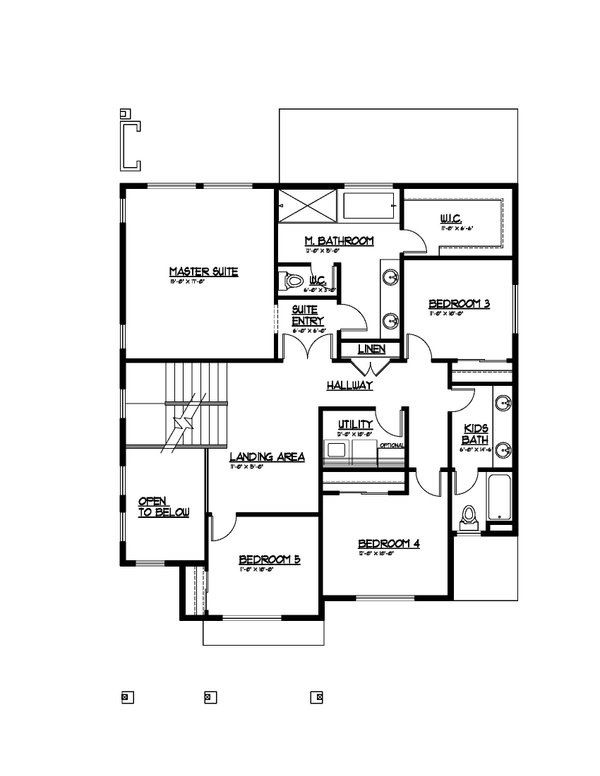 Farmhouse Floor Plan - Upper Floor Plan #569-48