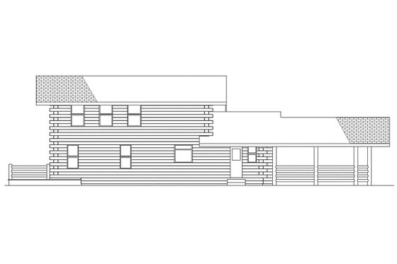 Exterior - Rear Elevation for Log House Plan #124-314 - 2 bed, 2.5 bath