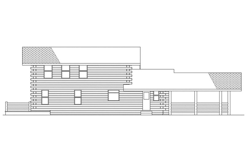 Home Plan - Exterior - Rear Elevation for Log House Plan #124-314 - 2 bed, 2.5 bath