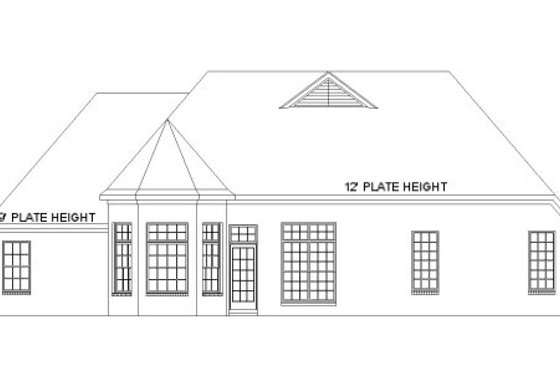Exterior - Rear Elevation for Traditional House Plan #424-304 - 3 bed, 2 bath