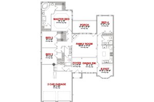 Floor Plan - Main Floor for European House Plan #63-254 - 4 bed, 3 bath