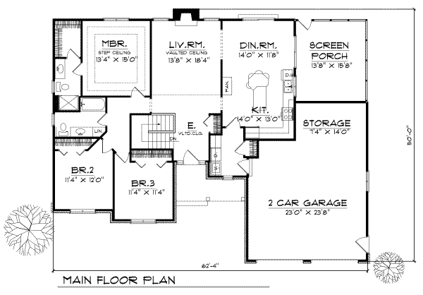 Traditional Floor Plan - Main Floor Plan #70-161