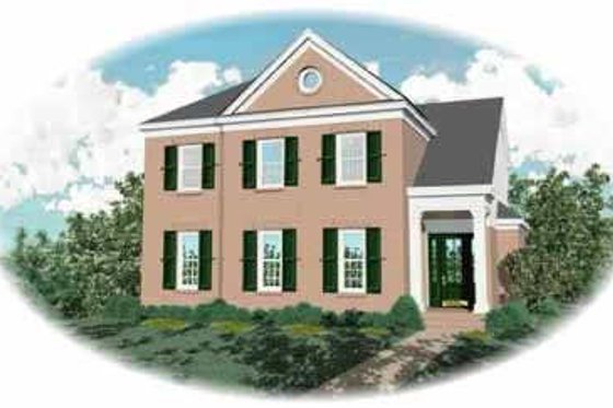 Exterior - Front Elevation for Colonial House Plan #81-318 - 3 bed, 2.5 bath