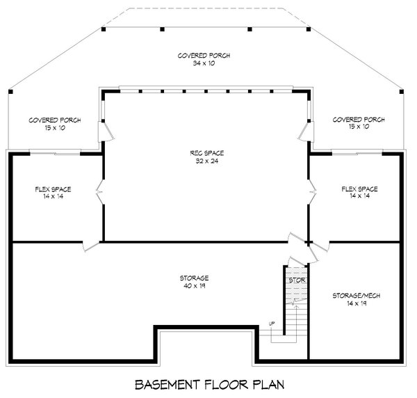 Beach Floor Plan - Lower Floor Plan #932-1142