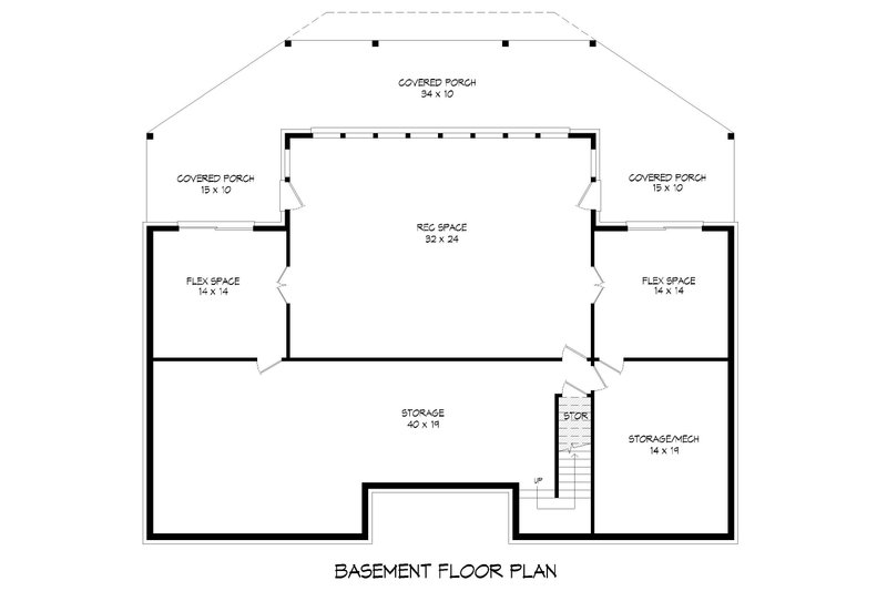 House Design - Floor Plan - Lower Floor for Beach House Plan #932-1142 - 3 bed, 2.5 bath