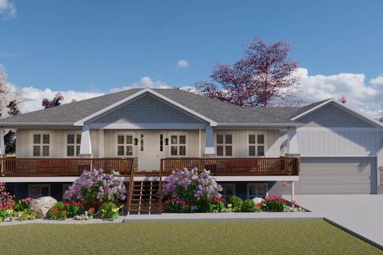 Exterior - Front Elevation 4 for Craftsman House Plan #1060-106 - 5 bed, 4 bath