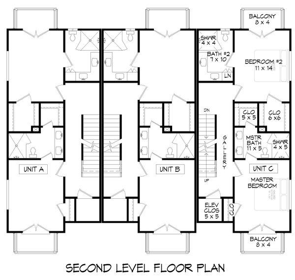 House Blueprint - Modern Floor Plan - Upper Floor Plan #932-1164