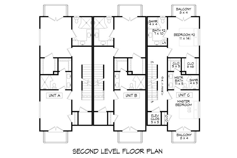 Home Plan - Floor Plan - Upper Floor for Modern House Plan #932-1164 - 9 bed, 10.5 bath