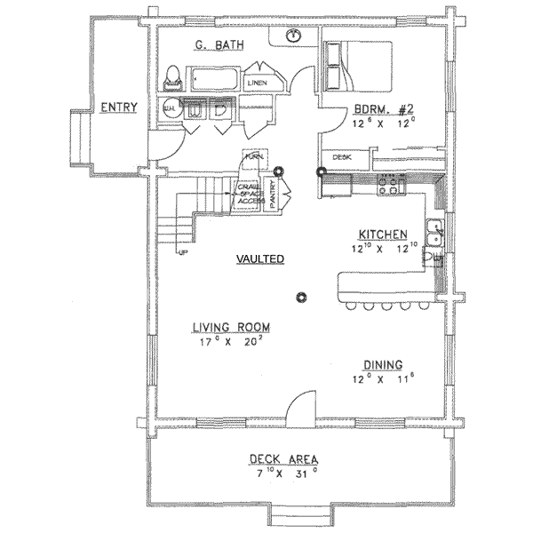 Home Plan - Log Floor Plan - Main Floor Plan #117-106
