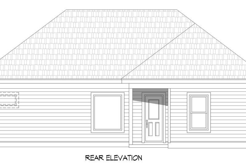 House Blueprint - Exterior - Rear Elevation for Traditional House Plan #932-541 - 3 bed, 2 bath