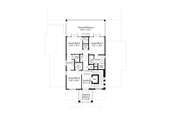 Floor Plan - Upper Floor for Cottage House Plan #938-159 - 4 bed, 3.5 bath