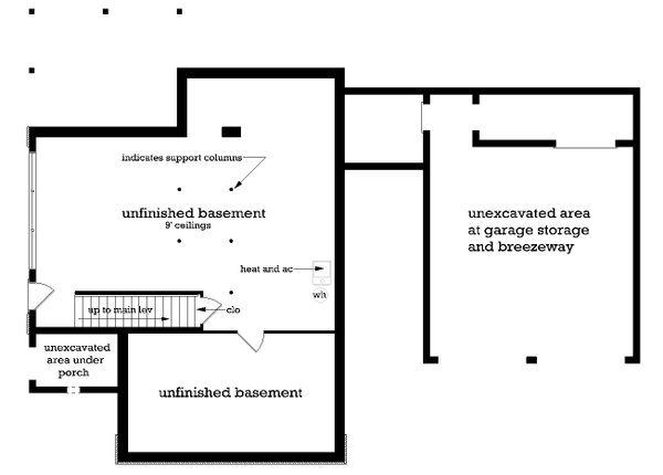 Log Floor Plan - Lower Floor Plan #45-612