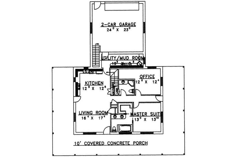 Dream House Plan - Floor Plan - Main Floor for Traditional House Plan #117-296 - 3 bed, 3 bath