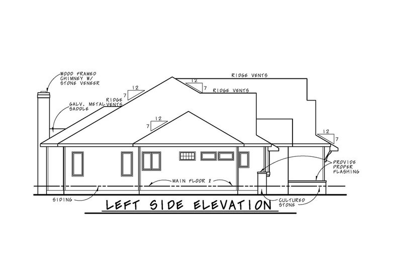 Architectural House Design - Exterior - Other Elevation for Craftsman House Plan #20-2199 - 3 bed, 2 bath