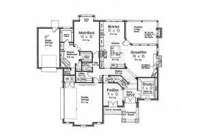 Floor Plan - Main Floor for European House Plan #310-992 - 4 bed, 3.5 bath