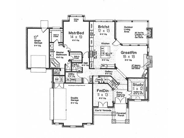 Home Plan - European Floor Plan - Main Floor Plan #310-992