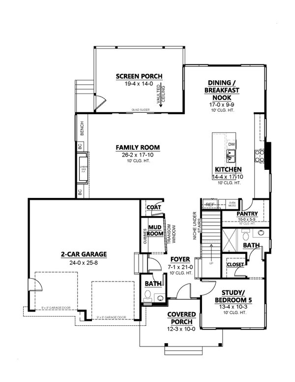 Contemporary Floor Plan - Main Floor Plan #1080-20