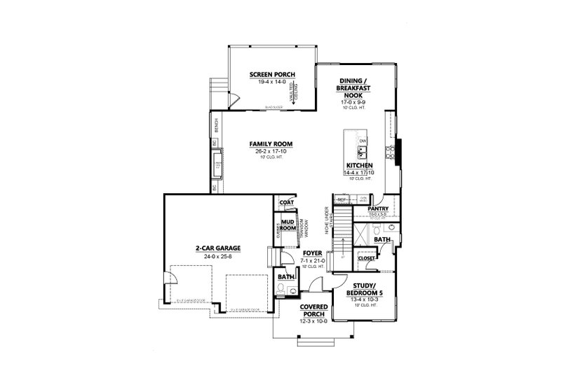 Dream House Plan - Floor Plan - Main Floor for Contemporary House Plan #1080-20 - 5 bed, 4.5 bath