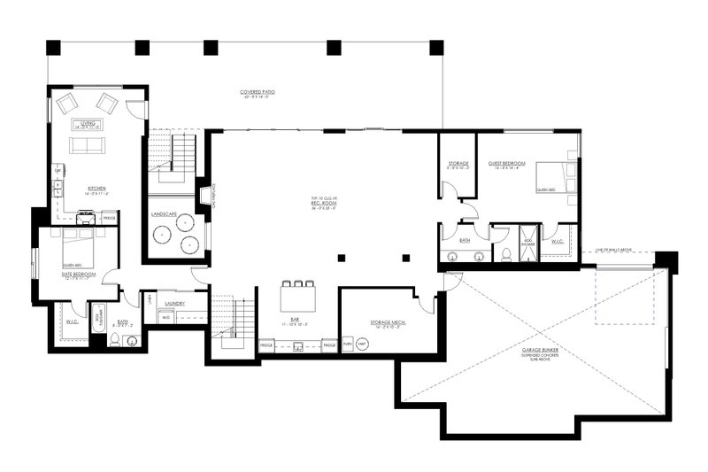 Dream House Plan - Floor Plan - Lower Floor for Contemporary House Plan #1114-101 - 5 bed, 4.5 bath