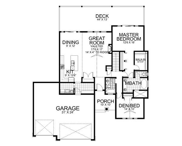 Home Plan - Traditional Floor Plan - Main Floor Plan #112-194