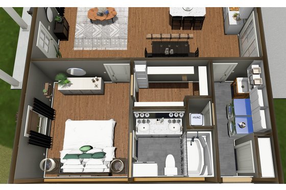 Floor Plan - Main Floor 3 for Farmhouse House Plan #44-280 - 4 bed, 2 bath