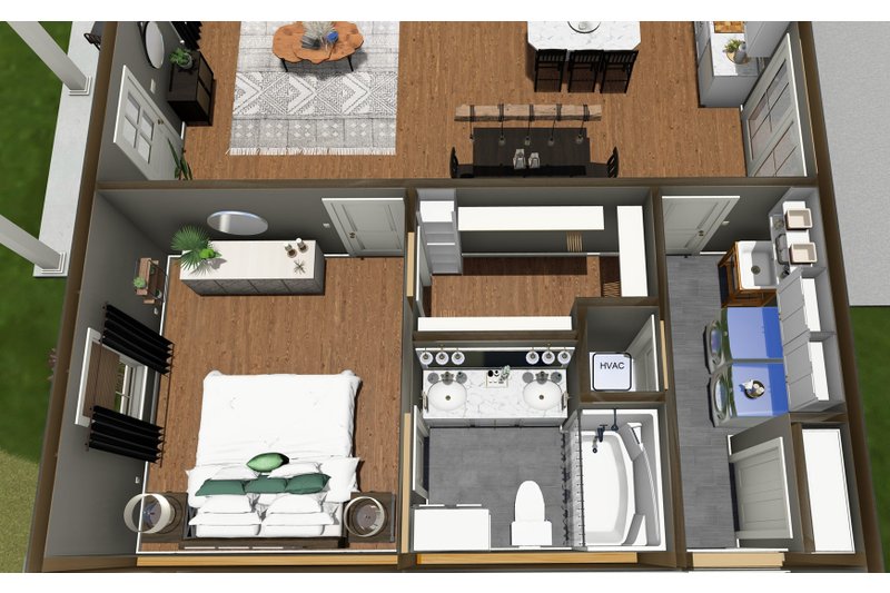 House Design - Floor Plan - Main Floor 3 for Farmhouse House Plan #44-280 - 4 bed, 2 bath