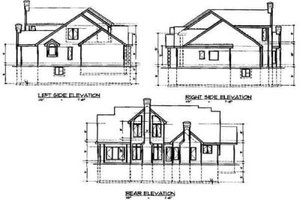 Exterior - Rear Elevation for European House Plan #67-220 - 4 bed, 3 bath