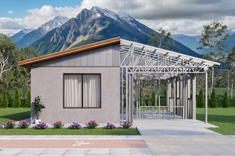 Dream House Plan - Exterior - Front Elevation 3 for Modern House Plan #1106-13 - 1 bed, 1 bath