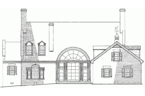Exterior - Rear Elevation for Country House Plan #137-233 - 4 bed, 4 bath