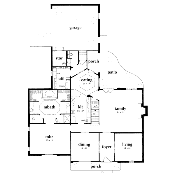 Dream House Plan - European Floor Plan - Main Floor Plan #36-253