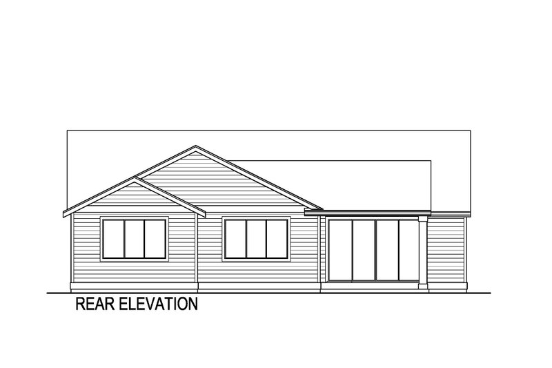 House Plan Design - Exterior - Rear Elevation for Ranch House Plan #569-73 - 3 bed, 2 bath