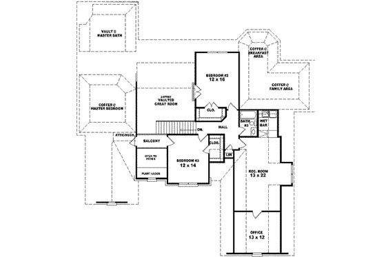 Floor Plan - Upper Floor for Traditional House Plan #81-607 - 4 bed, 3.5 bath