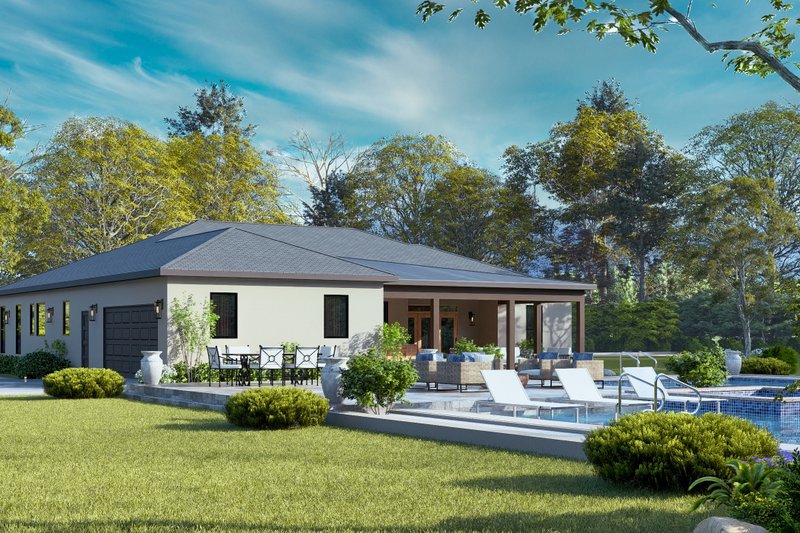 Dream House Plan - Exterior - Rear Elevation 1 for Contemporary House Plan #119-474 - 3 bed, 3 bath