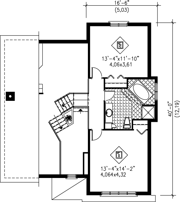 Modern Floor Plan - Upper Floor Plan #25-341