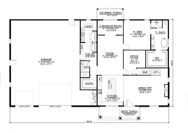 Country Floor Plan - Main Floor Plan #1064-237