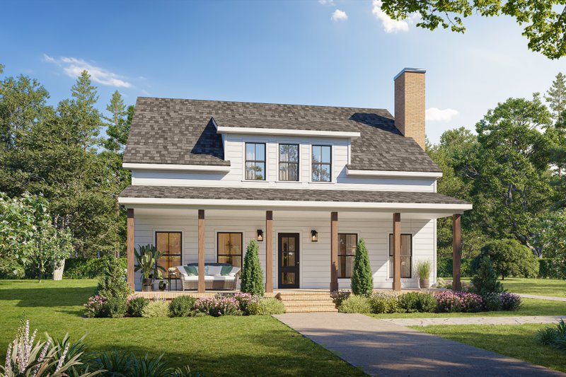 House Blueprint - Exterior - Front Elevation 3 for Farmhouse House Plan #1117-33 - 3 bed, 3.5 bath
