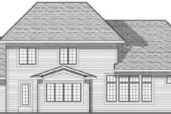 Exterior - Rear Elevation for Colonial House Plan #70-622 - 4 bed, 2.5 bath