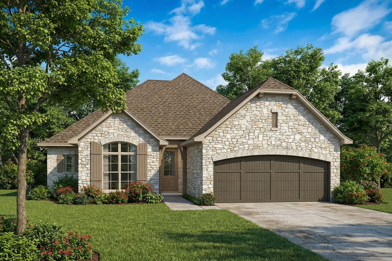 European Style House Plan - 4 Beds 2 Baths 1975 Sq/Ft Plan #17-2540 Exterior
