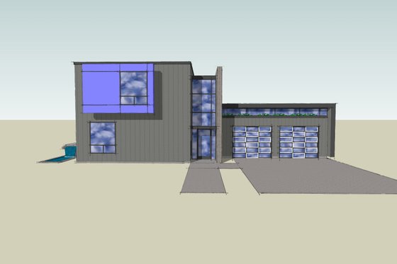 Exterior - Other Elevation 3 for Modern House Plan #518-5 - 3 bed, 2.5 bath