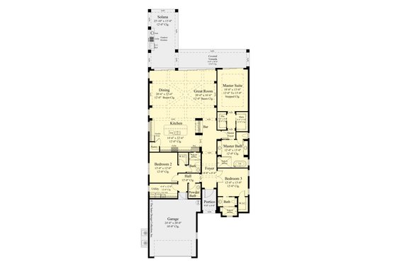 Floor Plan - Main Floor for Ranch House Plan #930-525 - 3 bed, 3.5 bath