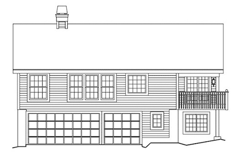Architectural House Design - Exterior - Rear Elevation for Traditional House Plan #57-344 - 2 bed, 2.5 bath