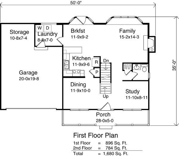 Home Plan - Farmhouse Floor Plan - Main Floor Plan #22-202