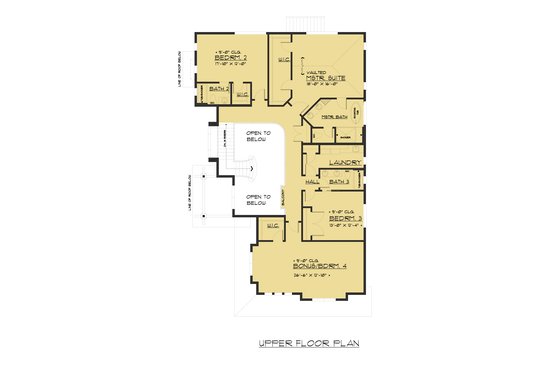 Floor Plan - Upper Floor for Traditional House Plan #1066-58 - 3 bed, 3.5 bath
