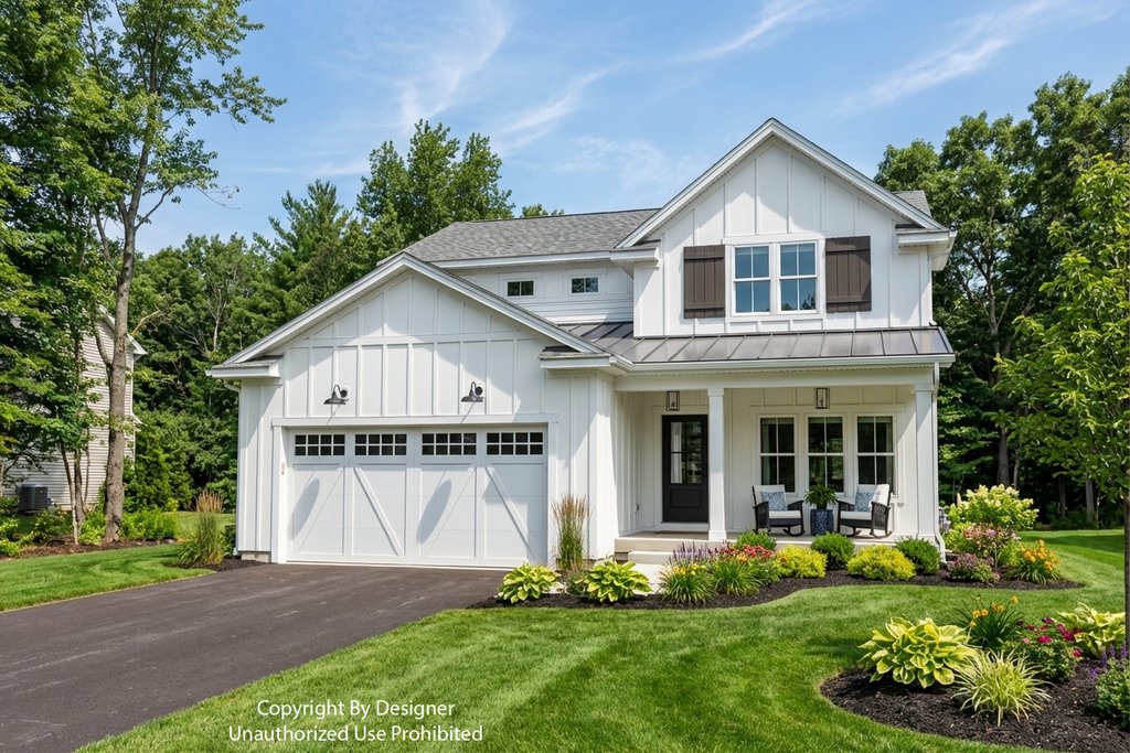 Exterior - Front Elevation 2 for Farmhouse House Plan #51-1524 - 3 bed, 2.5 bath