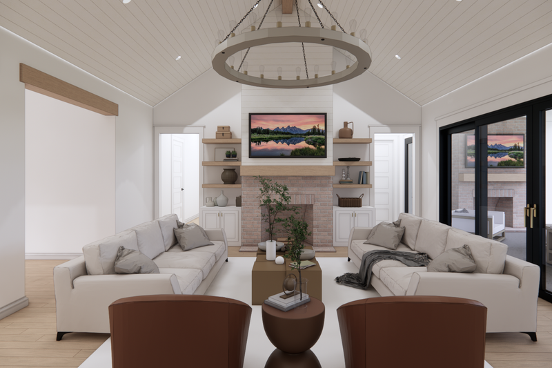 House Blueprint - Interior - Family Room for Farmhouse House Plan #1074-133 - 4 bed, 3.5 bath