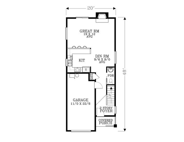 Craftsman Floor Plan - Main Floor Plan #53-493