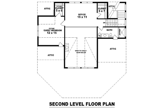 Floor Plan - Upper Floor for Cottage House Plan #81-1391 - 2 bed, 3 bath